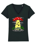 Abduction Magic Mushrooms Tricou mânecă scurtă guler V Damă Evoker