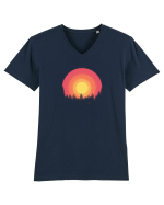 Forest Sunset Tricou mânecă scurtă guler V Bărbat Presenter