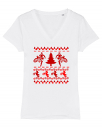 Enduro Christmas Tricou mânecă scurtă guler V Damă Evoker