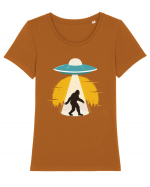 BIGFOOT UFO Abduction Tricou mânecă scurtă guler larg fitted Damă Expresser