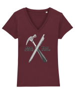 Hammer or Pen Tricou mânecă scurtă guler V Damă Evoker
