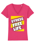Stress Free Life Tricou mânecă scurtă guler V Damă Evoker
