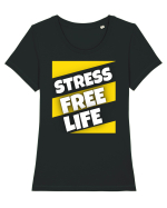 Stress Free Life Tricou mânecă scurtă guler larg fitted Damă Expresser