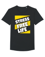 Stress Free Life Tricou mânecă scurtă guler larg Bărbat Skater