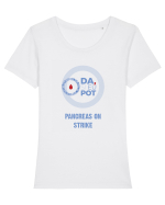 Pancreas în grevă Tricou mânecă scurtă guler larg fitted Damă Expresser
