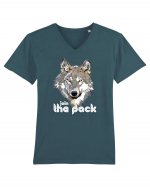 Join the pack ! white Tricou mânecă scurtă guler V Bărbat Presenter