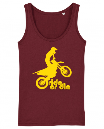 Ride or die - motocross - yellow Burgundy