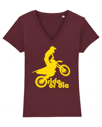 Ride or die - motocross - yellow Burgundy