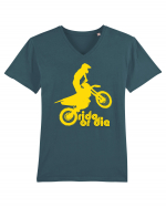 Ride or die - motocross - yellow Tricou mânecă scurtă guler V Bărbat Presenter