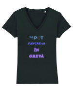 Pancreas leneș Tricou mânecă scurtă guler V Damă Evoker