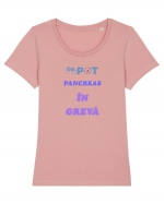 Pancreas leneș Tricou mânecă scurtă guler larg fitted Damă Expresser