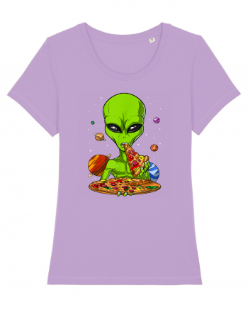 Alien Eating Pizza Lavender Dawn