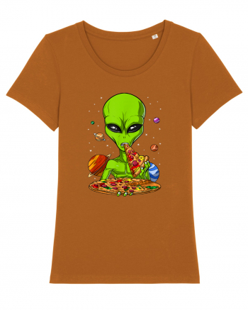 Alien Eating Pizza Roasted Orange