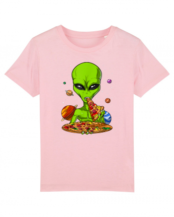 Alien Eating Pizza Cotton Pink
