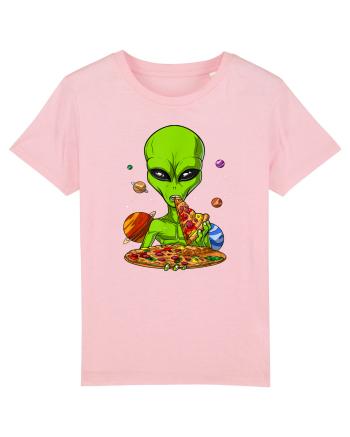 Alien Eating Pizza Cotton Pink