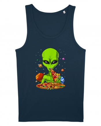 Alien Eating Pizza Navy