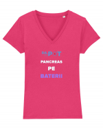 Pancreas pe baterii Tricou mânecă scurtă guler V Damă Evoker