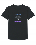 Pancreas pe baterii Tricou mânecă scurtă guler larg Bărbat Skater