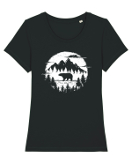 Ursul Brun în Pădure Tricou mânecă scurtă guler larg fitted Damă Expresser