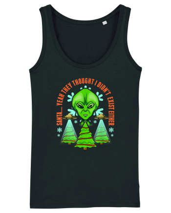 Alien Funny Christmas Tree  Black