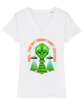 Alien Funny Christmas Tree  White