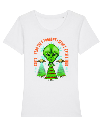 Alien Funny Christmas Tree  White