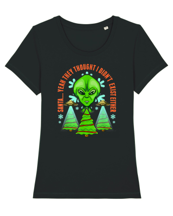 Alien Funny Christmas Tree  Black