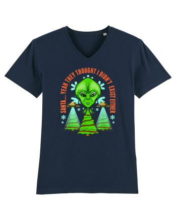 Alien Funny Christmas Tree  French Navy