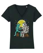 Alien Inking Astronaut Tattoo Tricou mânecă scurtă guler V Damă Evoker