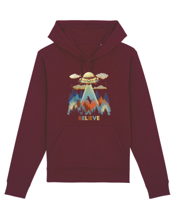 Autumn Cat Alien Abduction Burgundy