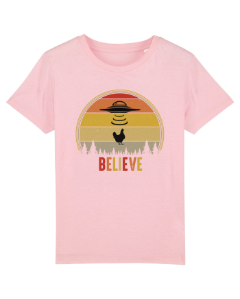 Retro Sunset Chicken Abduction Cotton Pink