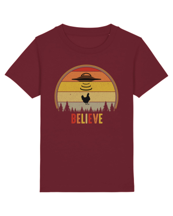 Retro Sunset Chicken Abduction Burgundy