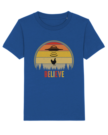Retro Sunset Chicken Abduction Majorelle Blue