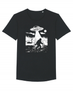 Bigfoot Alien Abduction Lockhness Monster Tricou mânecă scurtă guler larg Bărbat Skater