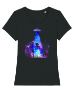 Bigfoot Alien Abduction Tricou mânecă scurtă guler larg fitted Damă Expresser