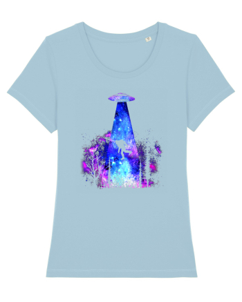 Bigfoot Alien Abduction Sky Blue