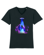 Bigfoot Alien Abduction Tricou mânecă scurtă guler V Bărbat Presenter