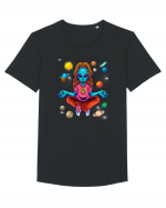  Alien Yoga Lover Tricou mânecă scurtă guler larg Bărbat Skater