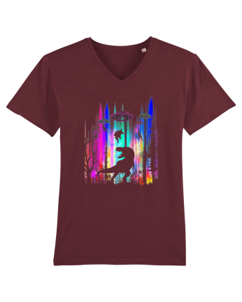 Alien T-Rex Abduction  Burgundy
