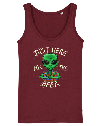 Just Here For The Beer Alien Burgundy