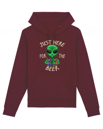 Just Here For The Beer Alien Burgundy