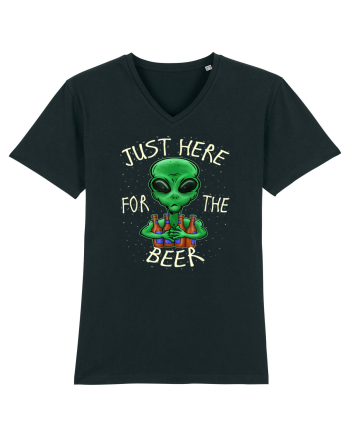 Just Here For The Beer Alien Black