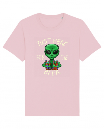 Just Here For The Beer Alien Cotton Pink