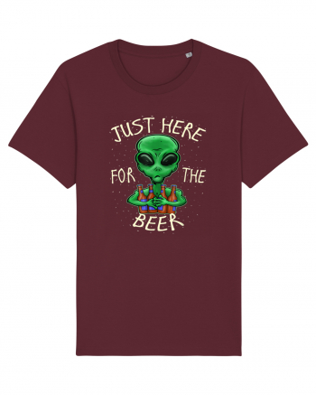 Just Here For The Beer Alien Burgundy