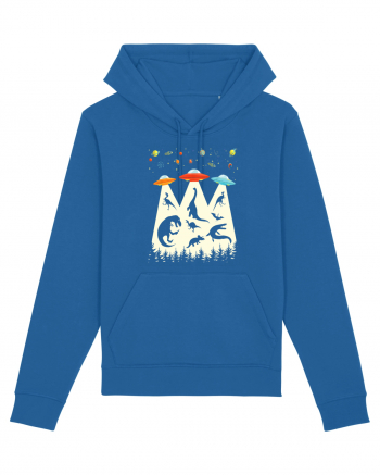 Alien Dinosaur Abduction  Royal Blue