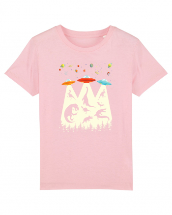 Alien Dinosaur Abduction  Cotton Pink