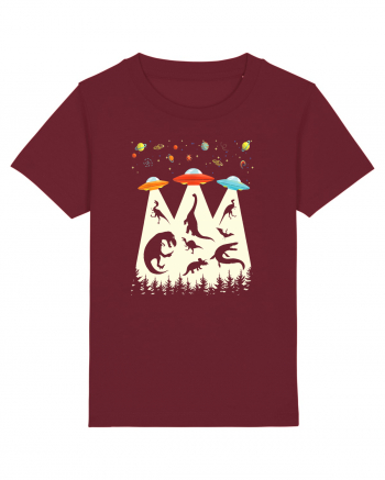 Alien Dinosaur Abduction  Burgundy