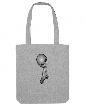 Grey Alien Peeking Heather Grey