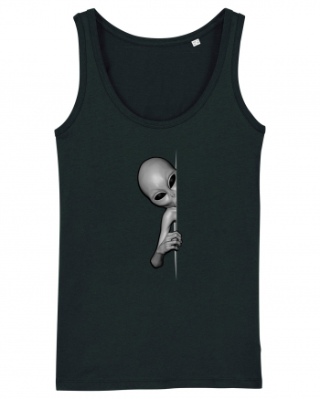 Grey Alien Peeking Black