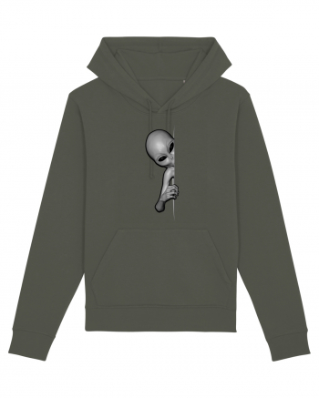 Grey Alien Peeking Khaki